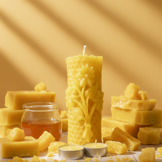 Flower Designed Beeswax Candles