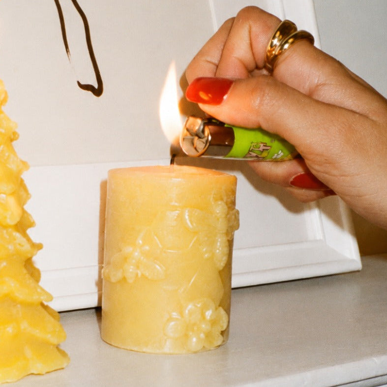 Honeyed Flora Beeswax Pillar